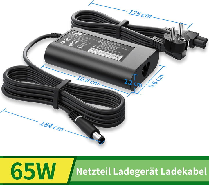 CYD 65W Notebook Netzteil für Dell Laptop Dell Latitude 3300 3380 3480 3580 5280 5280 5285 5289 5290