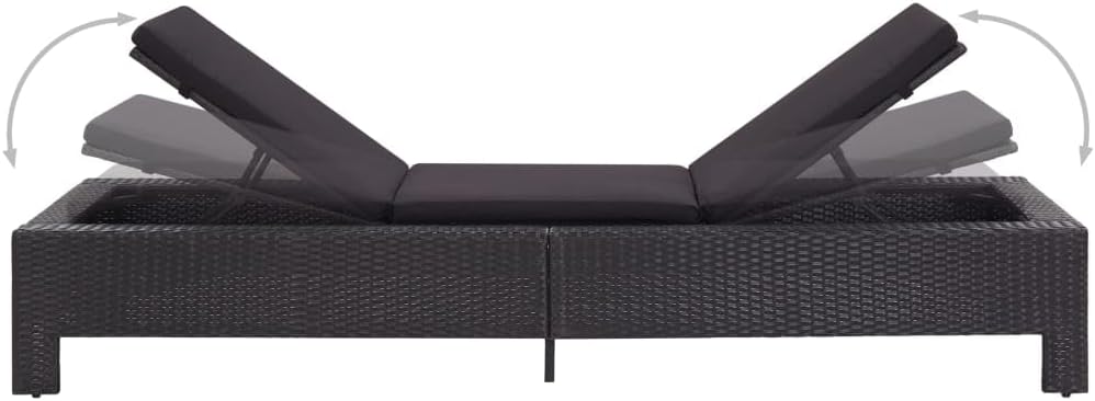 vidaXL Sonnenliege mit Auflage Liege Lounge Relaxliege Gartenliege Liegestuhl Rattanliege Rattanmöbe