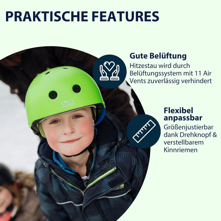 HUDORA 84103 - Skateboard-Helm, Scooter-Helm anthrazit, Gr. 51-55, Skate Helm, Fahrrad-Helm 51-55 Gr