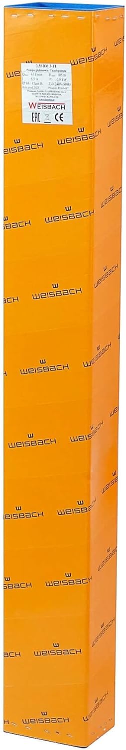 3,5" WEISBACH Tiefbrunnenpumpe 90mm sandresistent 0,8 kW 6300l/h 6,3 bar