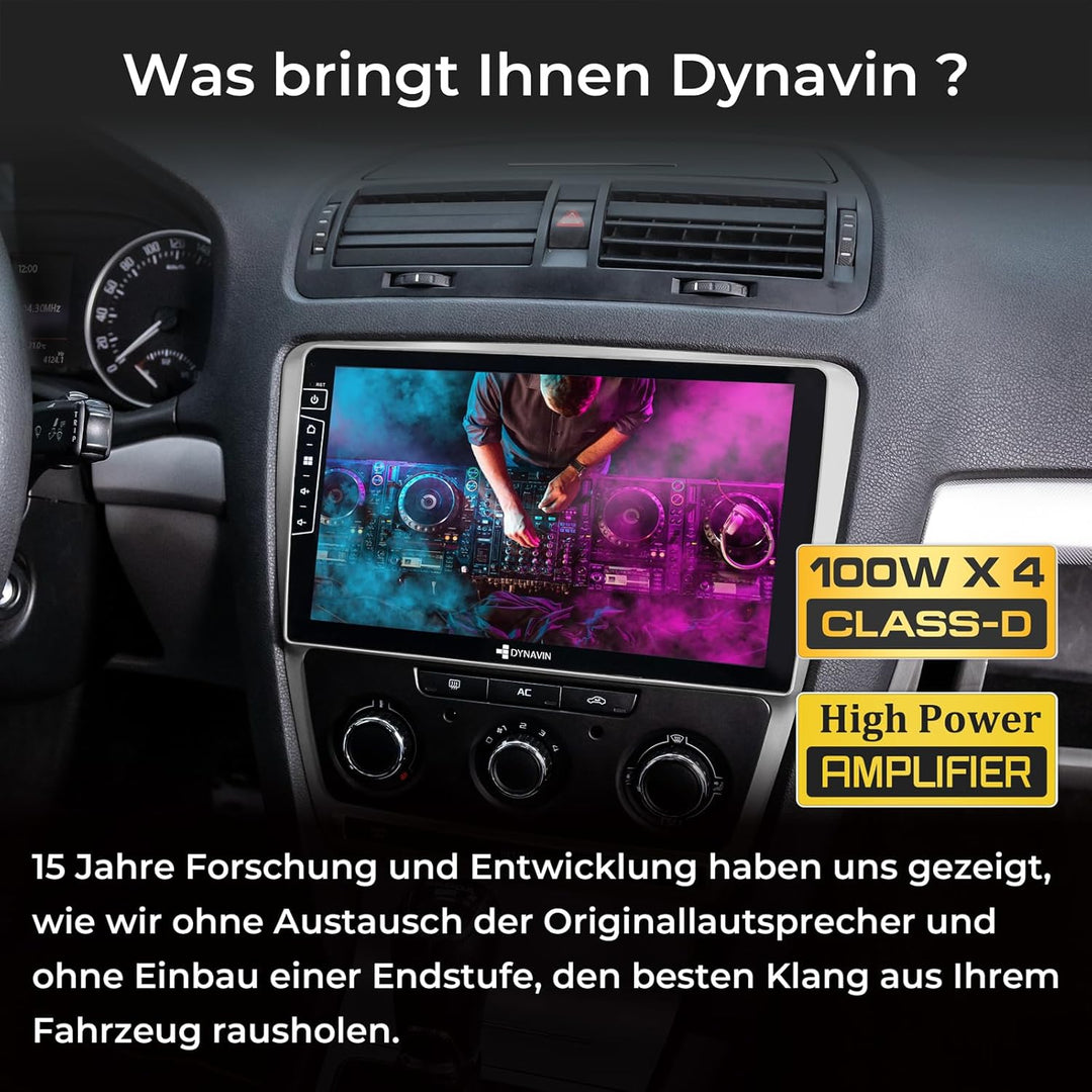 DYNAVIN Android Autoradio Navi für Skoda Octavia II 2004-2013, mit 4 * 100W DSP Verstärker | DAB+ Ra