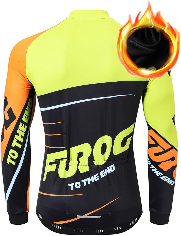 UGLY FROG ZRSY23Fu Herren Radtrikot Fahrradtrikot Langarm, Winter Vlies Warm Leicht Fahrradbekleidun