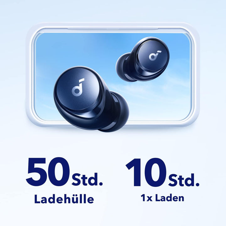 soundcore Anker Space A40, Kopfhörer kabellos, Automatische Geräuschunterdrückung bis 98%, 50h Wiede