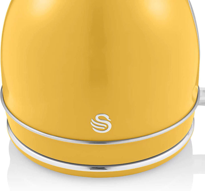 Swan Retro Elektrischer Wasserkocher 1,8 Liter, Vintage Design, Abschaltautomatik Strix Controller,