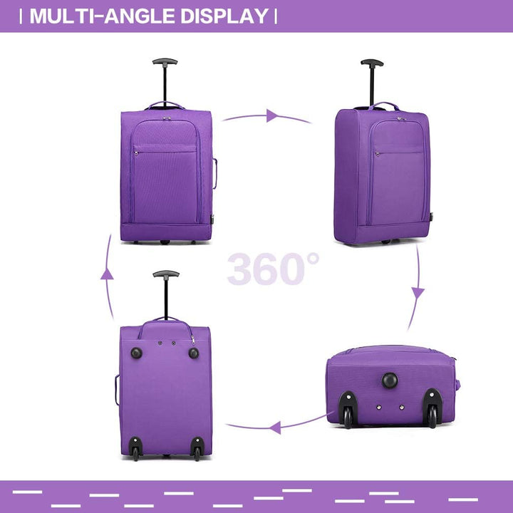 Kono Handgepäck Softcase Leicht Kleiner Rollkoffer Trolley Stoffkoffer Polyester (Violett) Violett K