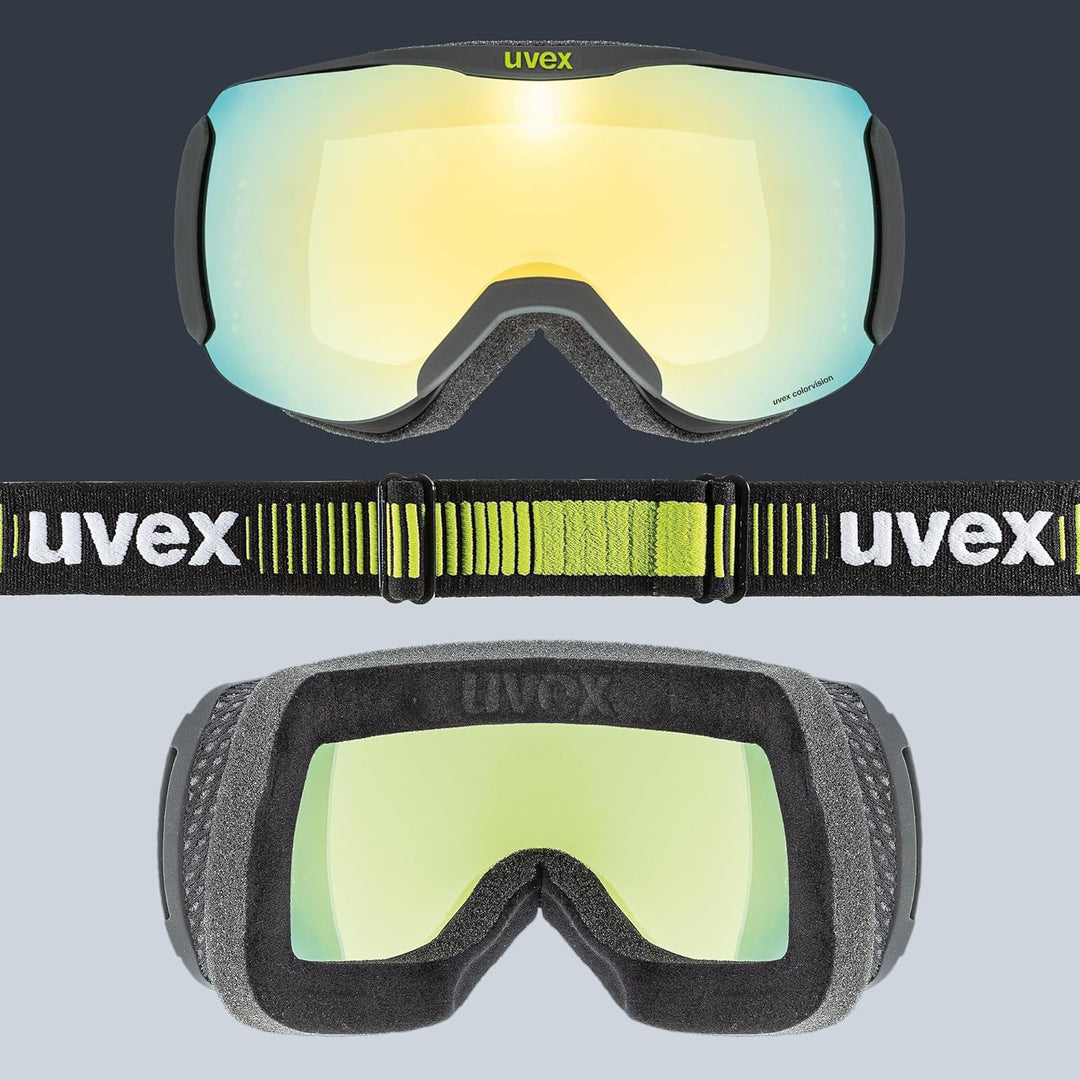 uvex Unisex Downhill 2100 Cv Skibrille (1er Pack) Einheitsgrösse black mat/gold-green, Einheitsgröss