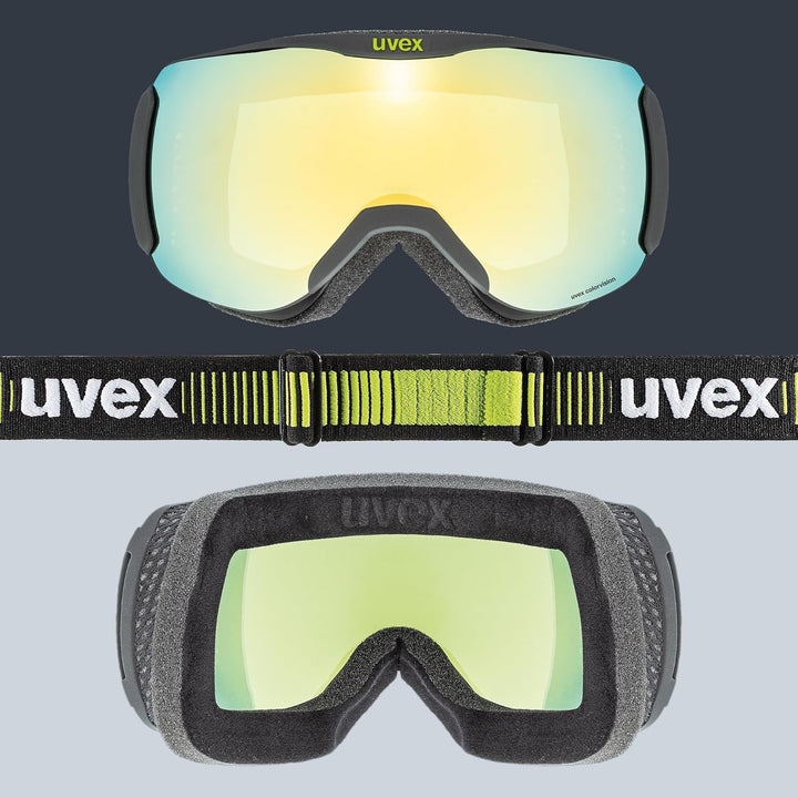 uvex Unisex Downhill 2100 Cv Skibrille (1er Pack) Einheitsgrösse black mat/gold-green, Einheitsgröss