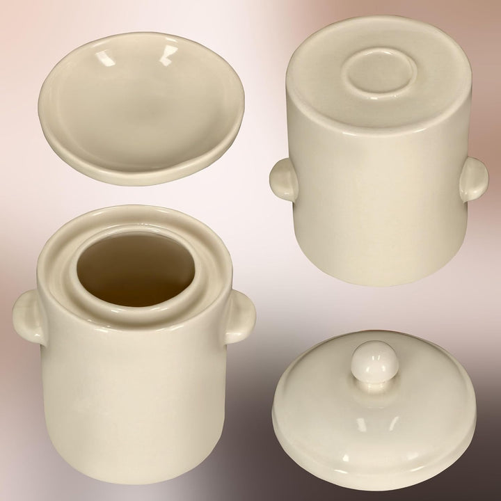 KOTARBAU® Sauerkraut Gärtopf Sauerkrauttopf 5L Tontopf mit Deckel Steinguttopf Fermentieren Dauerkra