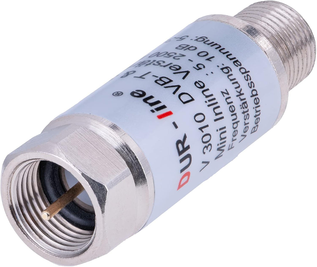 8 Stück - DUR-line V3010 Mini Inline Verstärker Verstärkung 10 dB für Sat und DVB-T2 5-2400 MHz - 8x