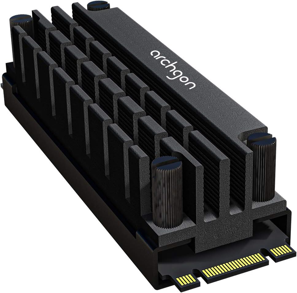 Archgon HS-1110 Kühlkörper für M.2 SSD 2280 PCIe NVMe/SATA Kühler, 20 mm Bauhöhe, Aluminium, 2x Wärm