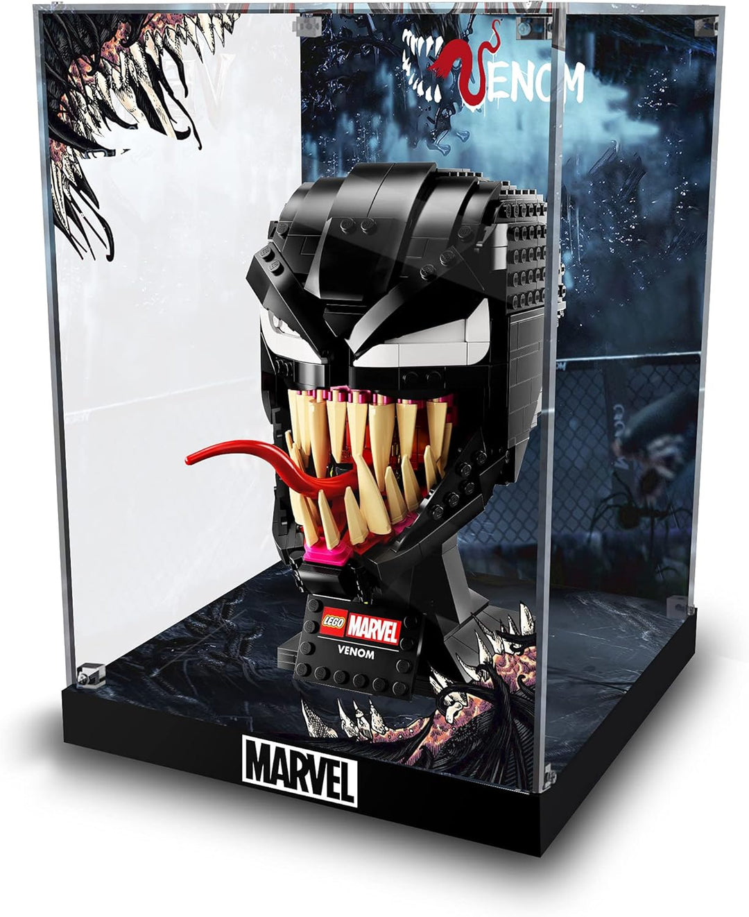 cooldac Acryl Vitrine Box kompatibel mit Lego Venom 76187 Modellset, staubdicht transparent klar Di