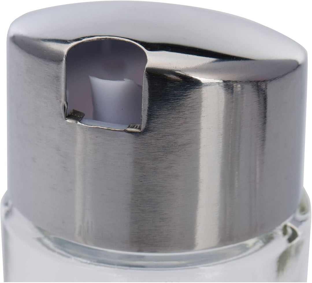 Westmark Öl- /Essig-Flasche, Fassungsvermögen 160 ml, 16 x 4,9 x 4,9 cm, Edelstahl/Glas, Wien, Silbe