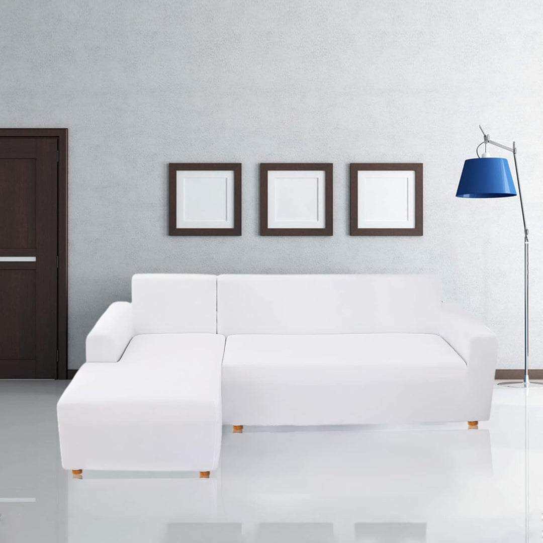 Jaotto Sofa Überwürfe Sofabezug Elastische Spandex Stretch Sofabezüge Couchbezug für L-Form Sofa Uni