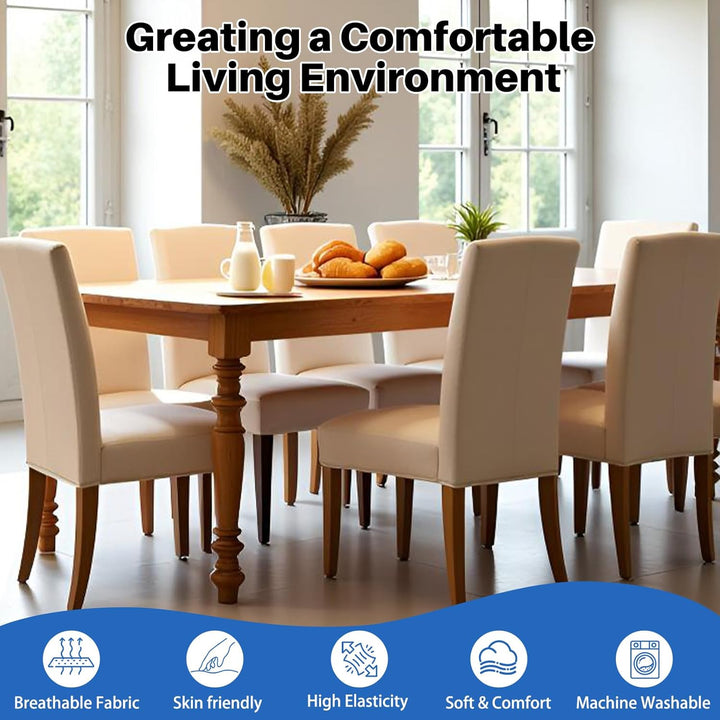 Dioxide Stuhlhussen 6er Set Stretch Stuhlhussen Schwingstuhl Elastische Hussen Stuhlbezug Abnehmbare