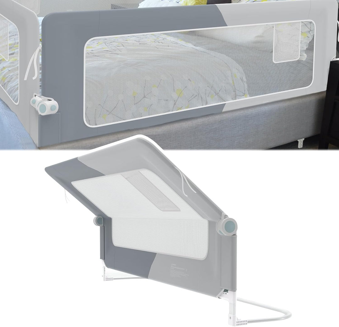 NAIZY Rausfallschutz Bett Rail 150cm Klappbar Bettgitter Baby mit Aufbewahrungstaschen, Bettschutzgi