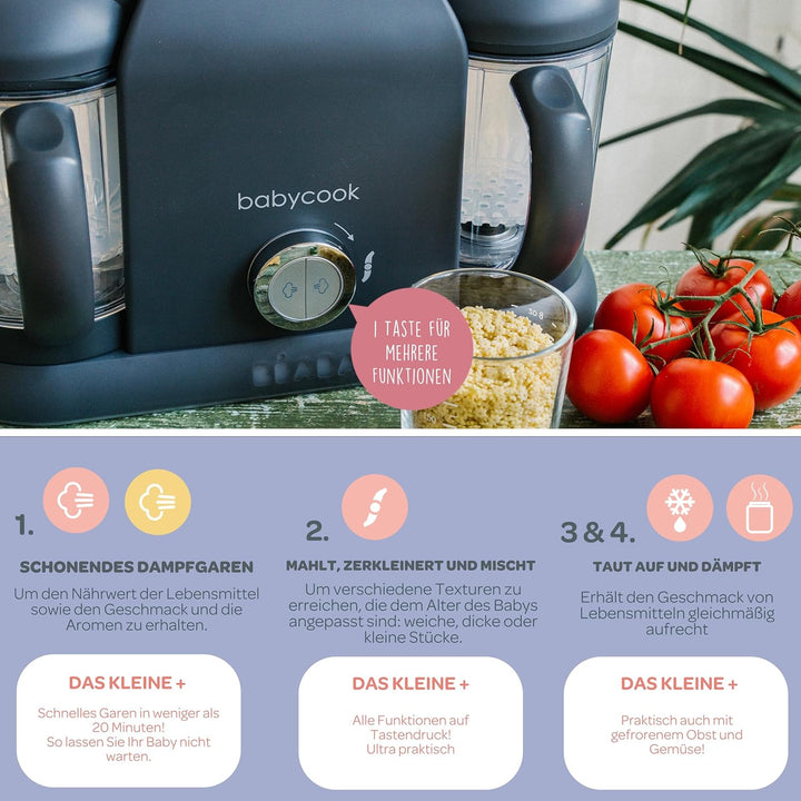 Béaba Babycook Duo Küchenmaschine 4 in 1 Mixer Schnelldampf 15 min Diversifizierung Lebensmittel Kle