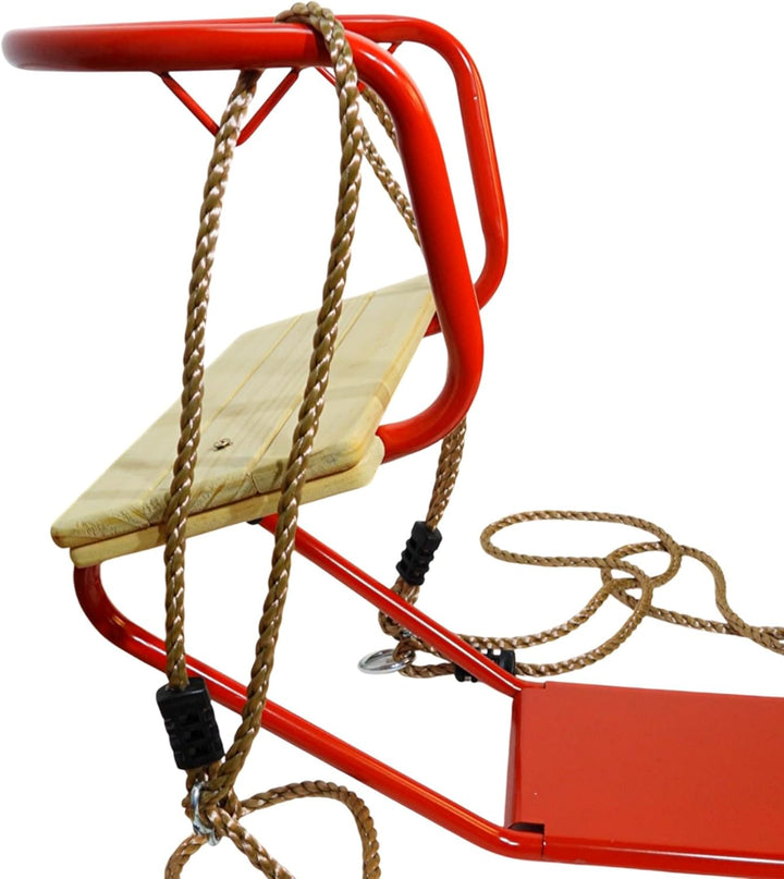 Loggyland Doppelschaukel Schiffsschaukel Schaukel für 2 Kinder (rot), Rot