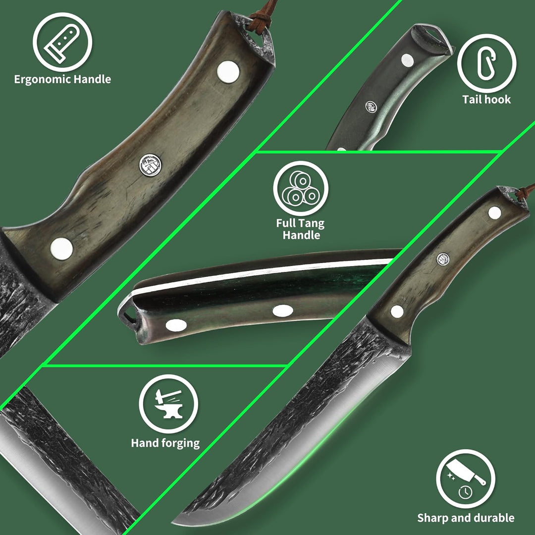 FULLHI 12pcs wood handle kitchen knife set (11pcs), 11pcs