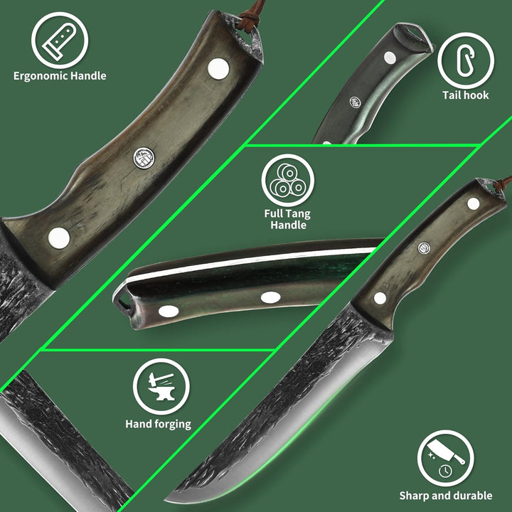 FULLHI 12pcs wood handle kitchen knife set (11pcs), 11pcs