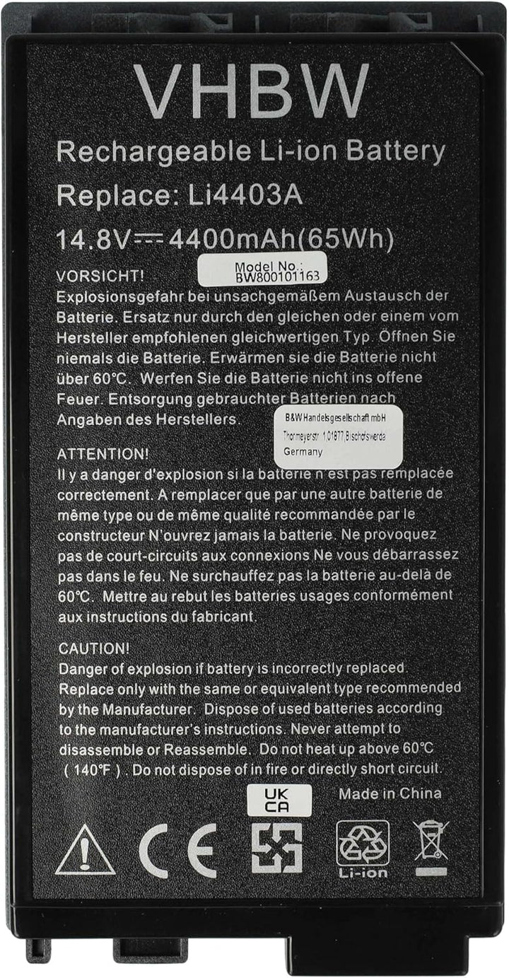 vhbw Akku kompatibel mit Medion MD95257, MD95292, MD95500, MD95511, MD95691, MD95703 Notebook (4400m