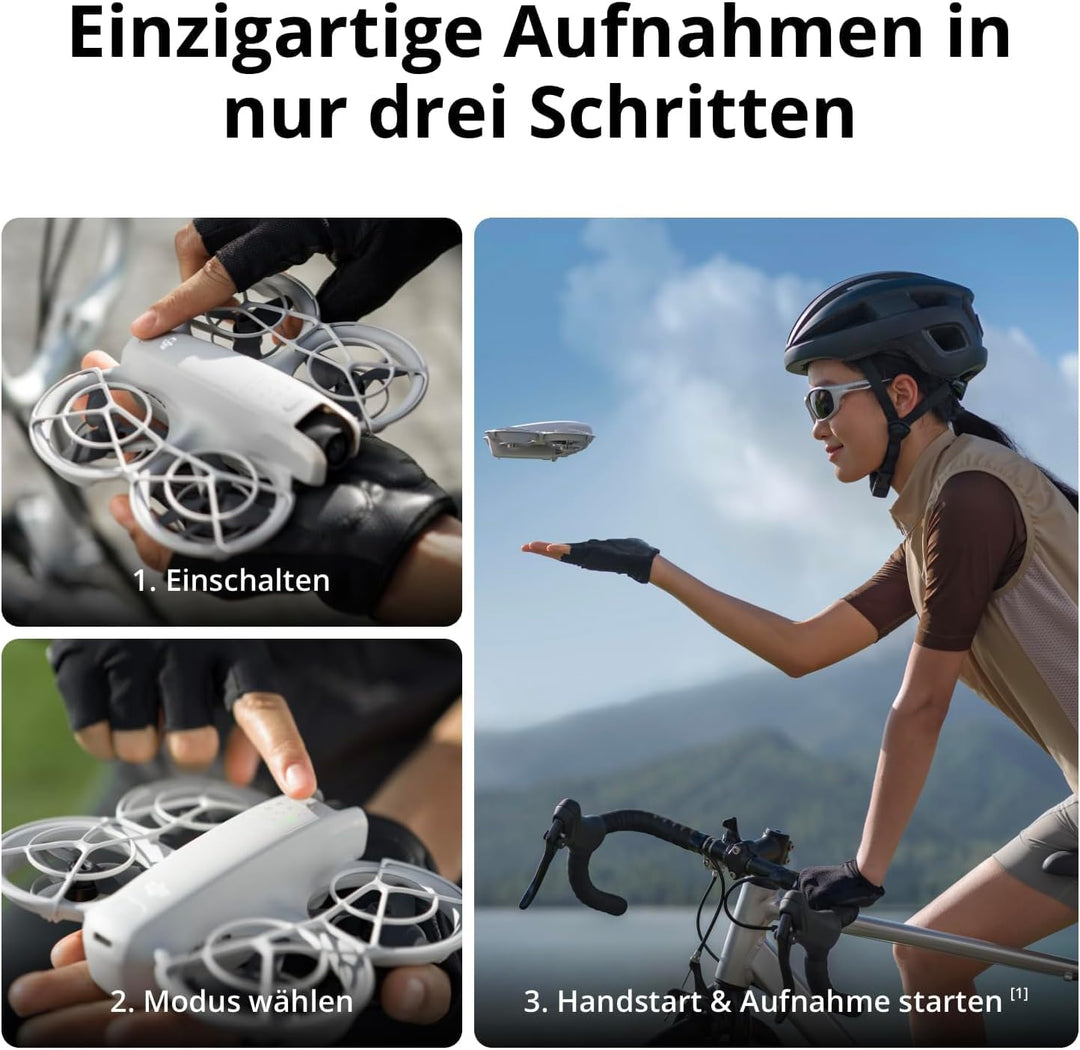 DJI Neo Combo mit 2 Akkus, Minidrohne mit 4K UHD-Kamera für Erwachsene, 135g Follow Me Drohne mit Ha