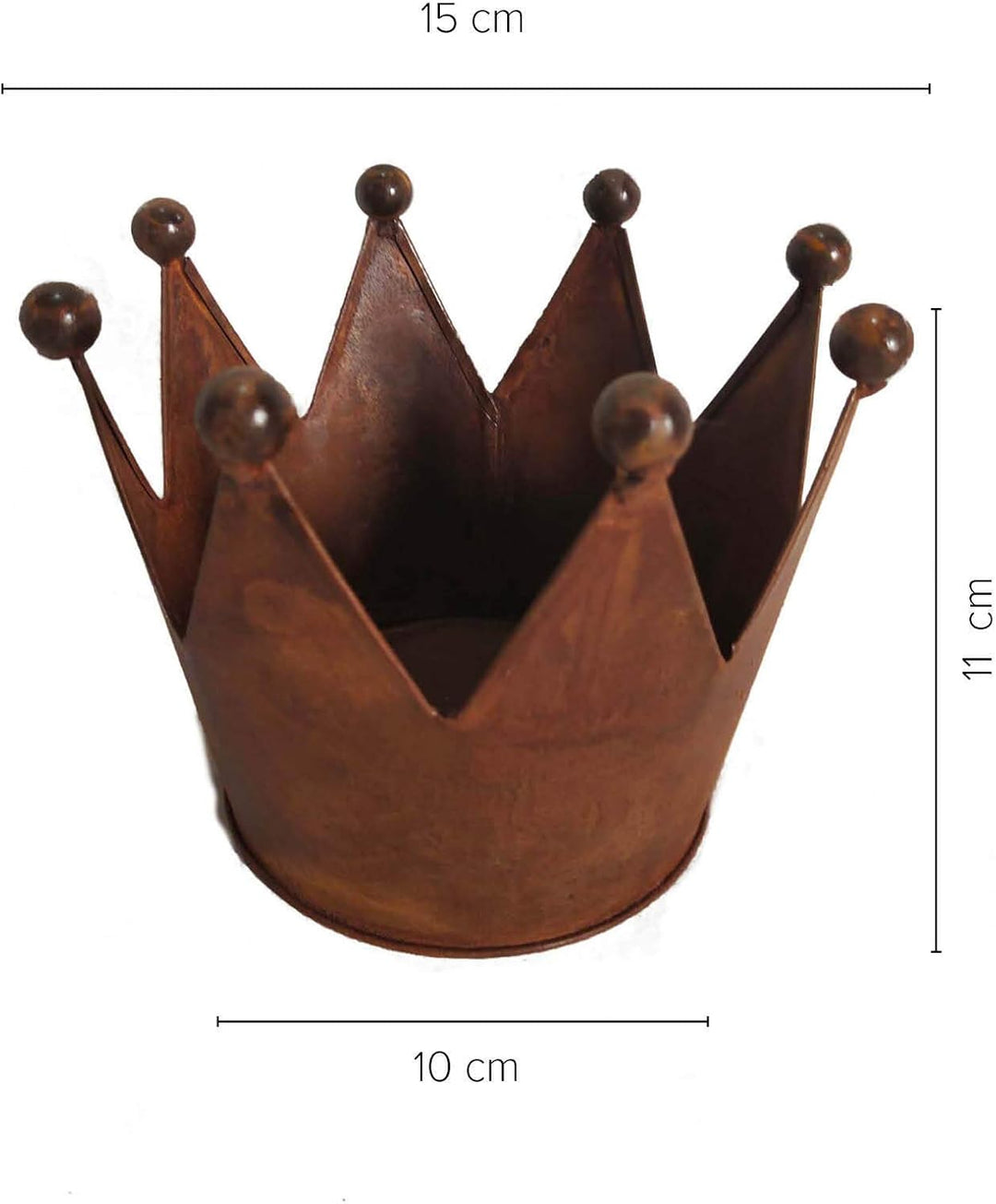 UNUS Krone Rost, Gartendeko Rostoptik, Edelrostrost Deko für Garten, Terrasse Balkon Blumentopf (3er