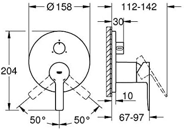 GROHE Lineare | Einhandbatterie mit 3-Wege Umstellung | chrom | 24095001
