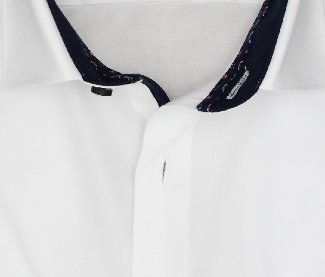 OLYMP Herren Businesshemd Langarm Level Five,Einfarbig,Body fit,Modern Kent 45 _Weiss00-, 45 _Weiss0