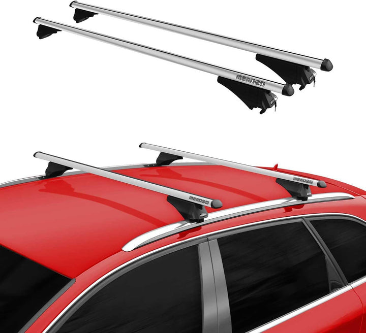 Menabo Grundträger Dachträger kompatibel mit Volvo XC90 2015-2019 TÜV Aluminium Silber 2tlg, XC90 20