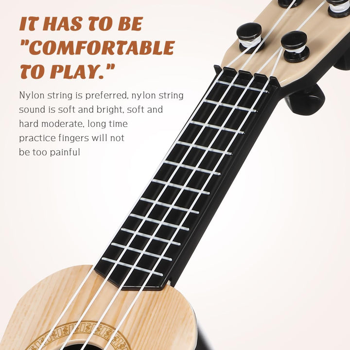 SAFIGLE Kindergitarre Musikspielzeug Ukulele Klassisches Instrument 4 Saiten Mini Kindergitarre Musi