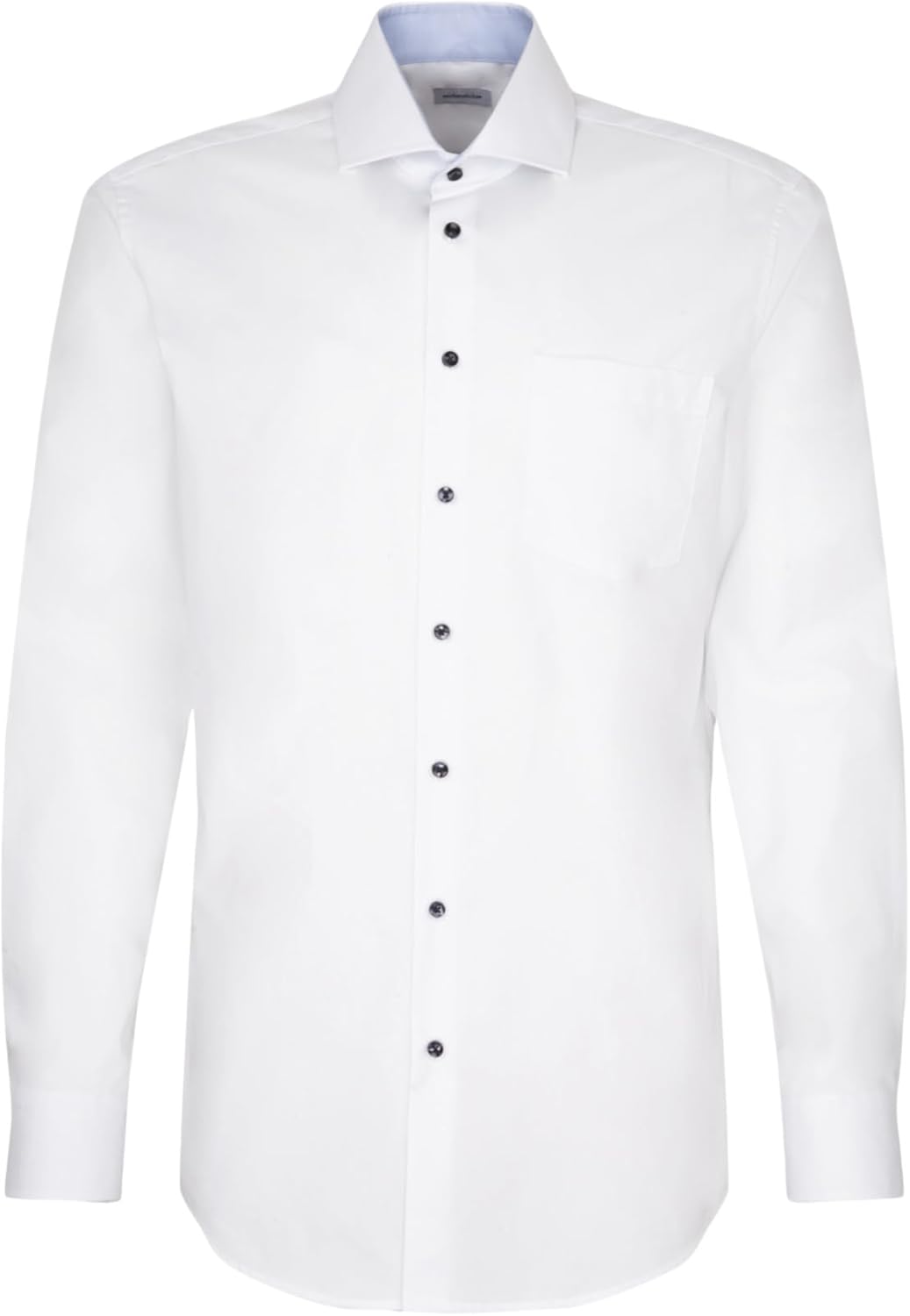 Seidensticker Herren Regular Fit Langarm Popeline Hemd, weiss, 40