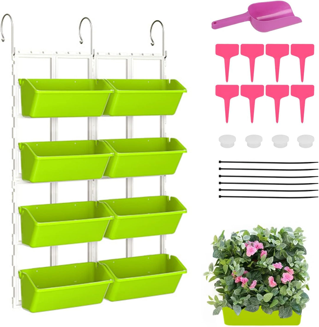 CEIEVER Hängende vertikale Wand Pflanze, Vertikaler Garten Pflanzenwand mit 8 Taschen Platzsparende