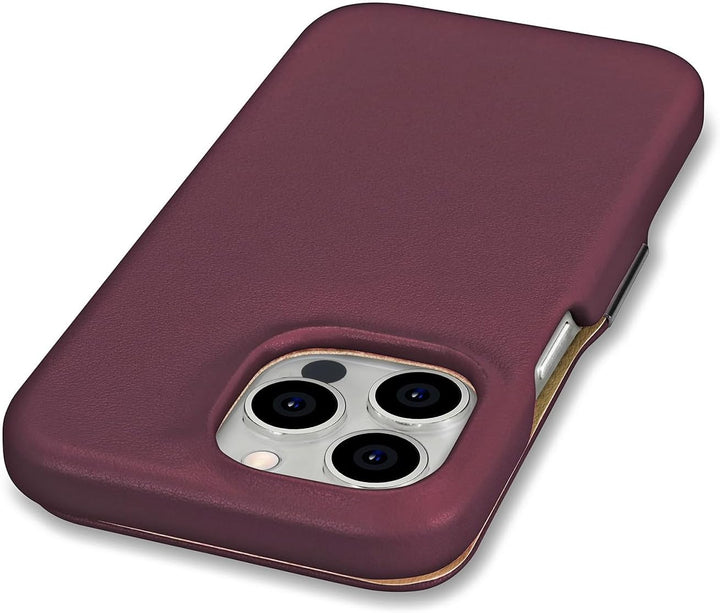 Mobiskin Hülle für iPhone 15 PRO (6,1 Zoll), Handyhülle mit Leder, Case kompatibel mit MagSafe, Schu