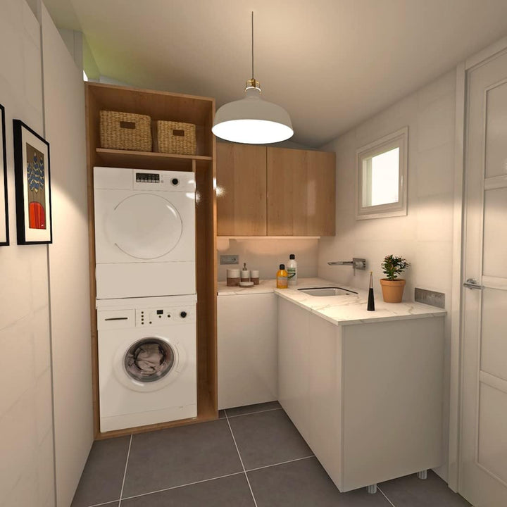 Zwischenbaurahmen "Basic" für Waschm. Zwischenbausatz inkl. Zurrgurt, Zwischenbausatz inkl. Zurrgurt