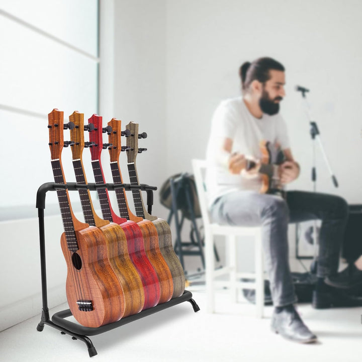 SABUIDDS 5-Fach Gitarrenständer Universell Passend Multistand Guitar Stand mit Mehreren Halterungen,