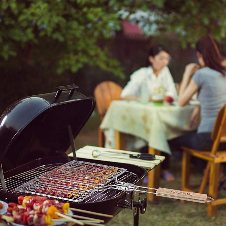 Faltbarer BBQ Grillkorb, Huolewa Tragbares Grillwerkzeug Grillroste Grillkorb Grill für Fischgemüse
