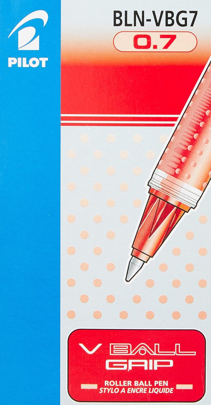 Pilot VBall VB5 Tintenroller mit Griffzone 0,5 mm Schreibspitze 0,25 mm Strichbreite 12 Stück rot, R