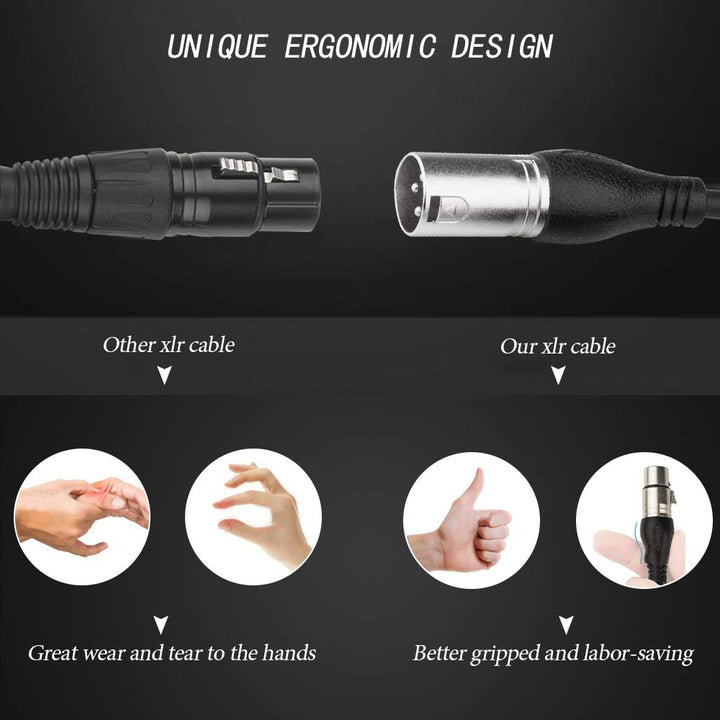 NUOSIYA XLR Kabel 3m 6 Farben XLR Mikrofon Splitterkabel Adapter, 3-Pin XLR Stecker auf Buchse Mikro