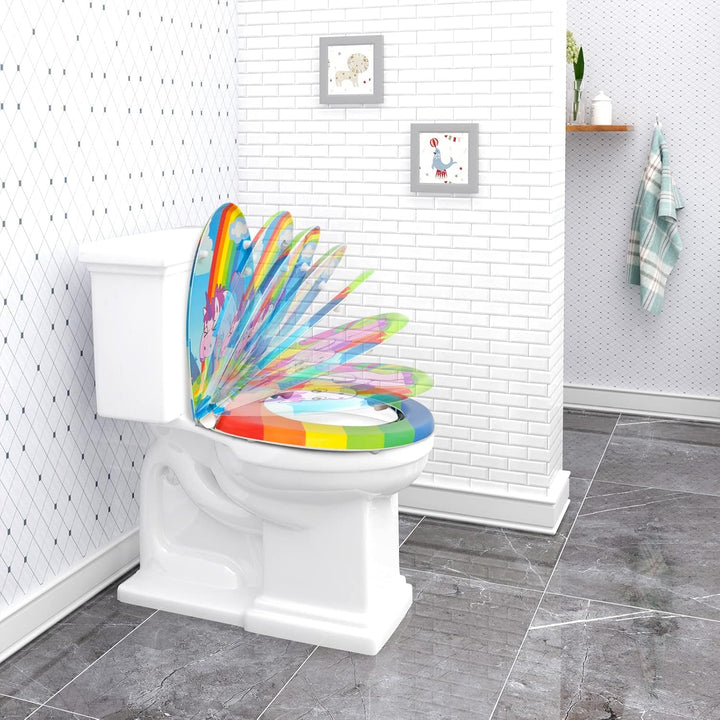 WOLTU WC Sitz mit Absenkautomatik,Toilettensitz Motiv, Toilettendeckel aus Duroplast, Stable Klodeck