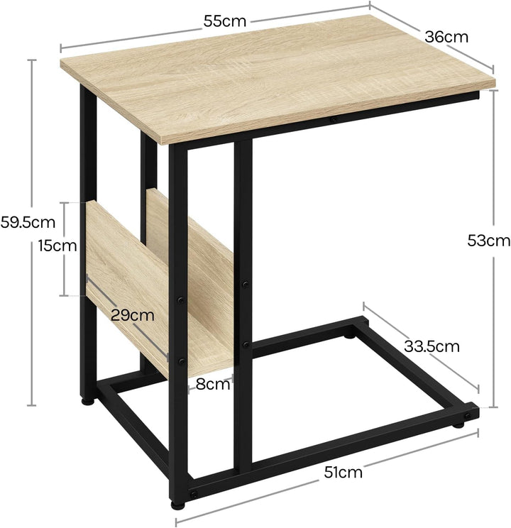 WOLTU Beistelltisch Kaffeetisch Couchtisch Sofatisch Nachttisch Betttisch Laptoptisch, Gestell aus M