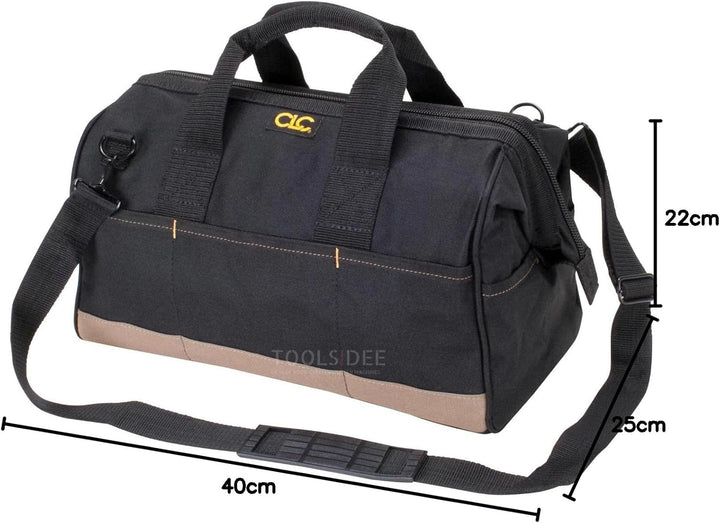 CLC BigMouth Werkzeugtasche mittelgross, 1001165, Werkzeugtasche mit extra grosser Öffnung und 22 Ei
