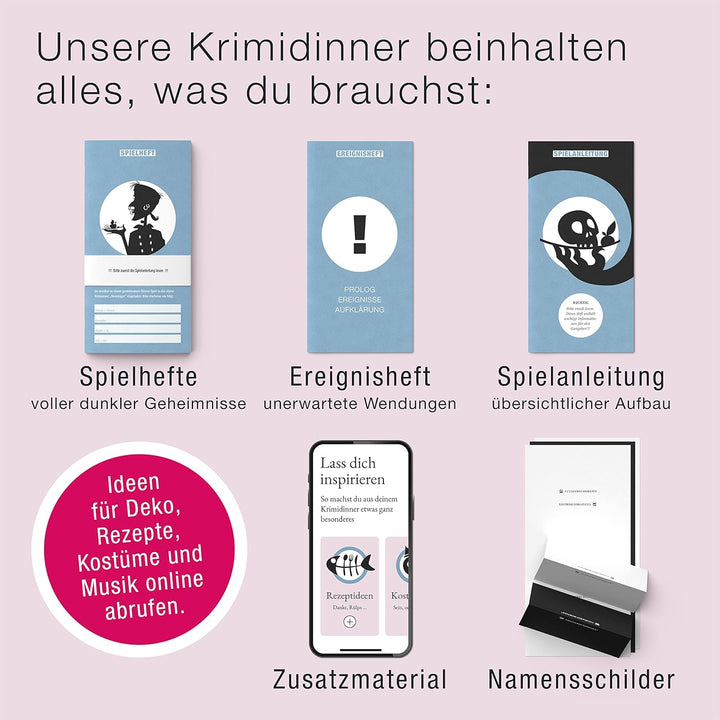 CULINARIO MORTALE® – Mord nach Rezept - Krimidinner für Zuhause für 5 bis 7 Personen - unterhaltsame