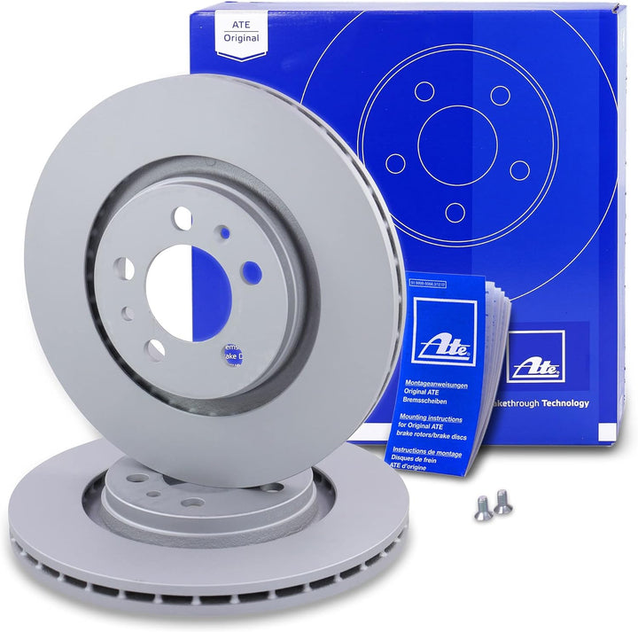 ATE Bremsenset inkl Bremsscheiben Vorne Ø 280 mm Belüftet + Hinten Ø 230 mm Voll und Bremsbeläge Vor