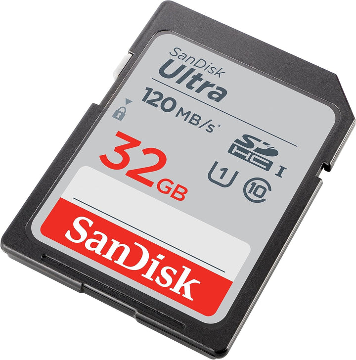 SanDisk Ultra 32GB SDHC Memory Card, Up to 120 MB/s, Class 10, UHS-I, V10, 3 packs 32 GB Triple Pack