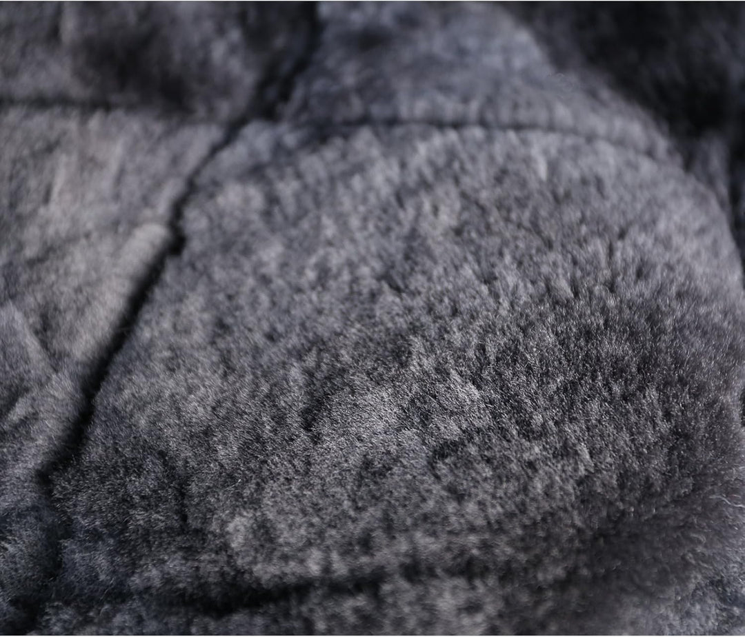 WOLTU AS7334gr Universal Lammfellbezug Auto Sitzbezug 100% Echtlammfell Vollbezug Vordersitzbezug, F