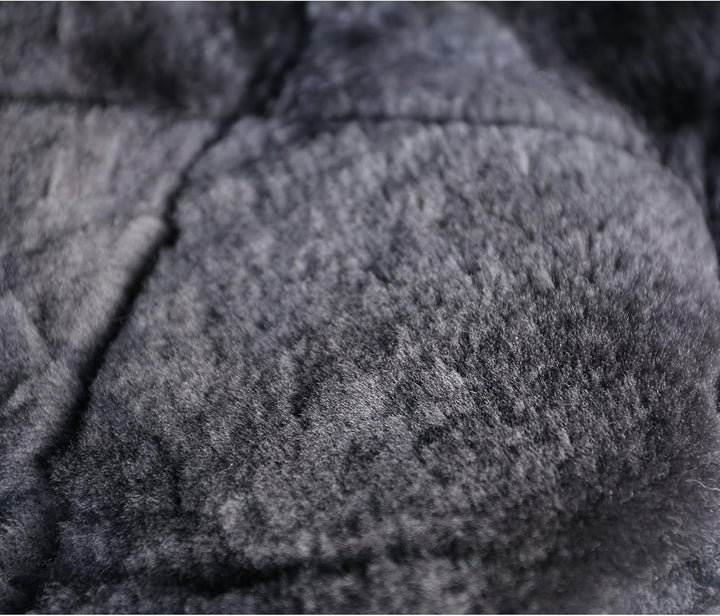 WOLTU AS7334gr Universal Lammfellbezug Auto Sitzbezug 100% Echtlammfell Vollbezug Vordersitzbezug, F