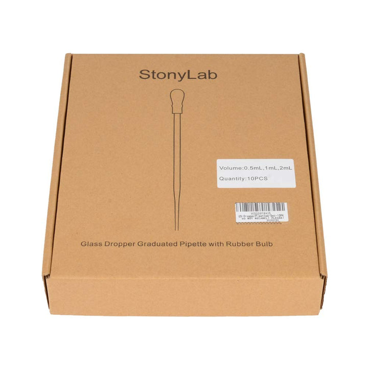 stonylab Glas Pipetten Set, Tropfenpipetten aus Dickem Borosilikatglas, Dropper Pipettes Flüssigkeit