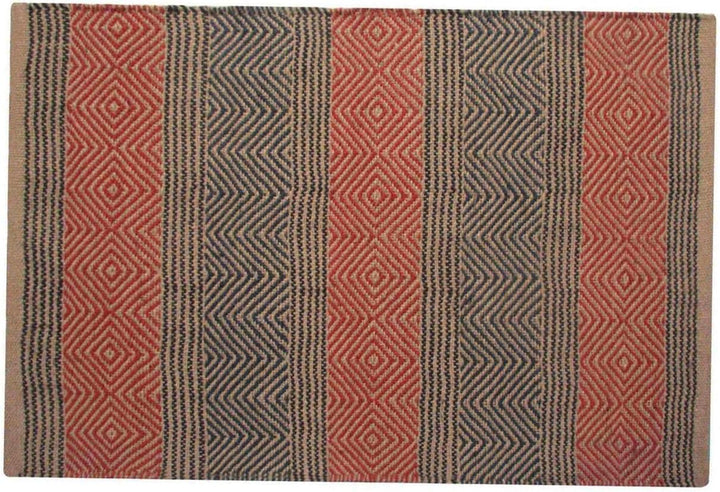 Homescapes Naturfaser Teppich Läufer 66 x 200 cm 100% Jute Küchen-Läufer blau beige geometrisches Mu