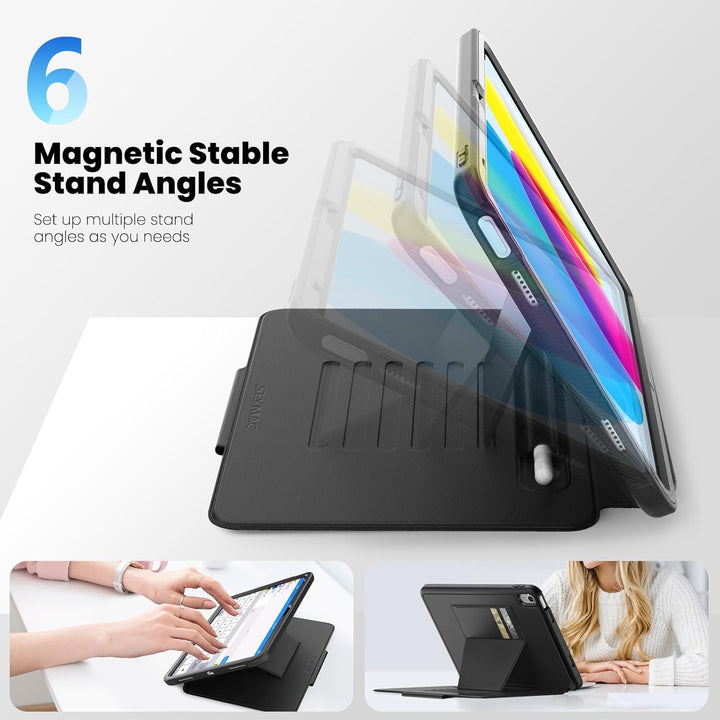 SEYMAC Hülle für iPad 10. Generation 2022 (10,9 Zoll), Stossfeste Ganzkörper-Schutzhülle mit Automat