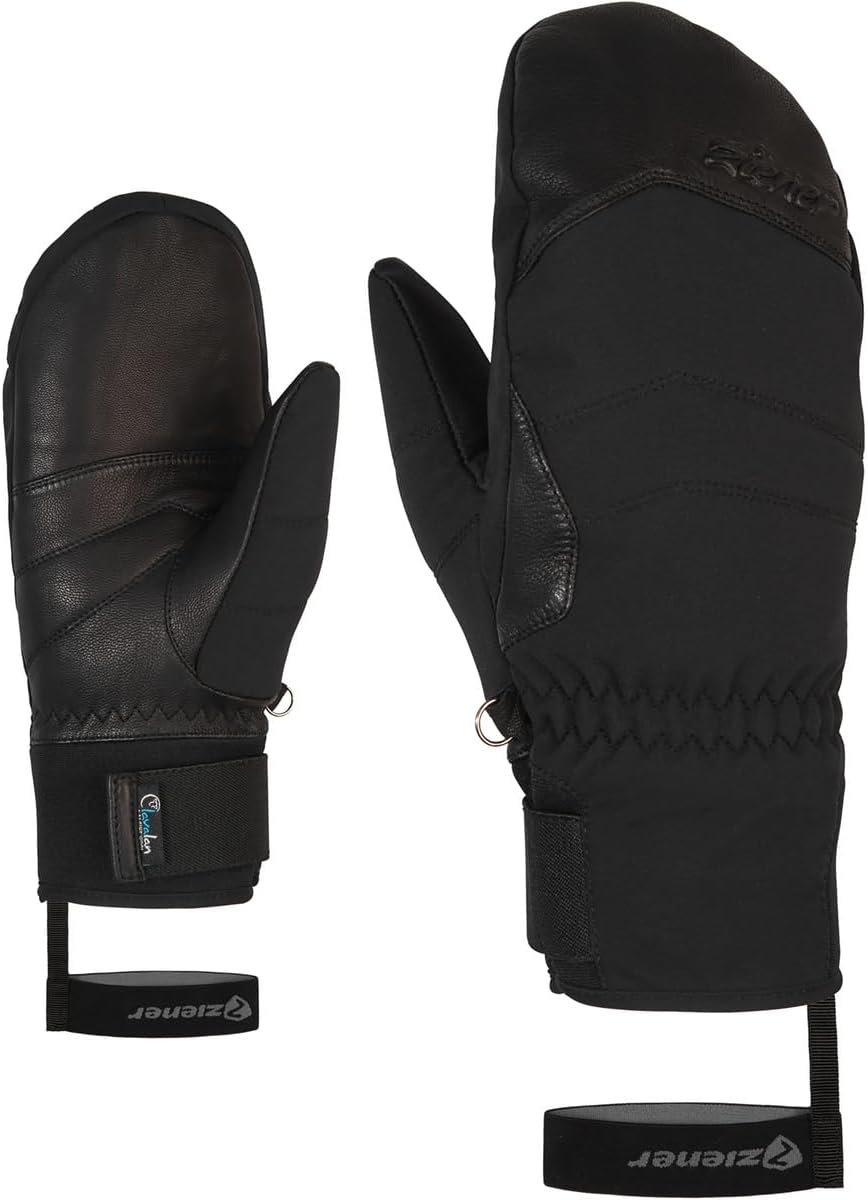 Ziener Damen Kalea Ski-Fäustling/Wintersport | wasserdicht, atmungsaktiv, Alpine Wool 8 Schwarz, 8 S